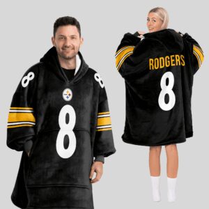 Adult 8 Pittsburgh Football Unisex Blanket Hoodie