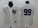 Men's New York Yankees #99 Aaron Judge White Home No Name Stitched Cool Base  Jersey