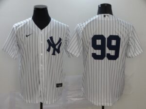 Men's New York Yankees #99 Aaron Judge White Home No Name Stitched Cool Base  Jersey
