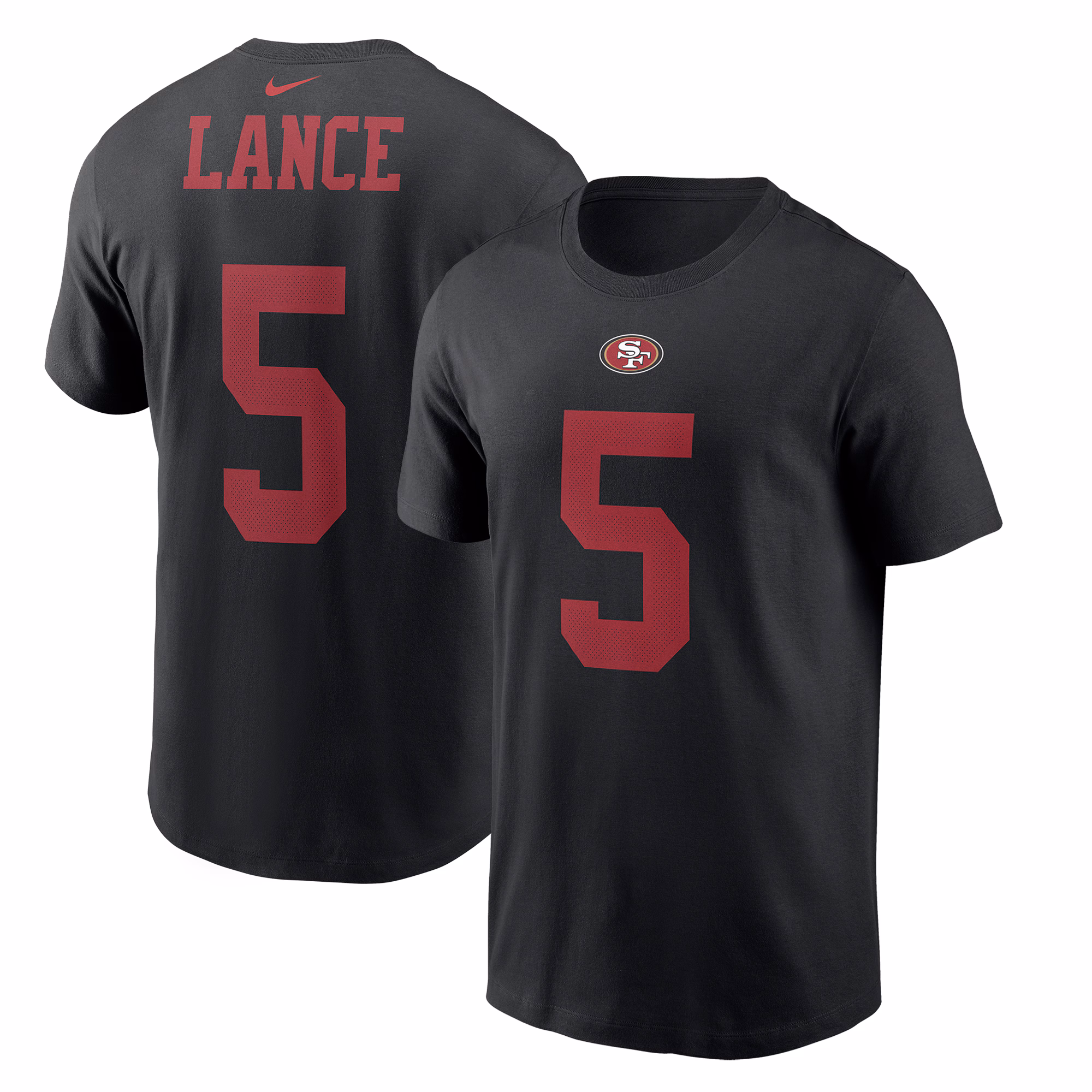 Men's Trey Lance Black San Francisco 49ers 2021 Draft First Round Pick Player Name & Number T-Shirt