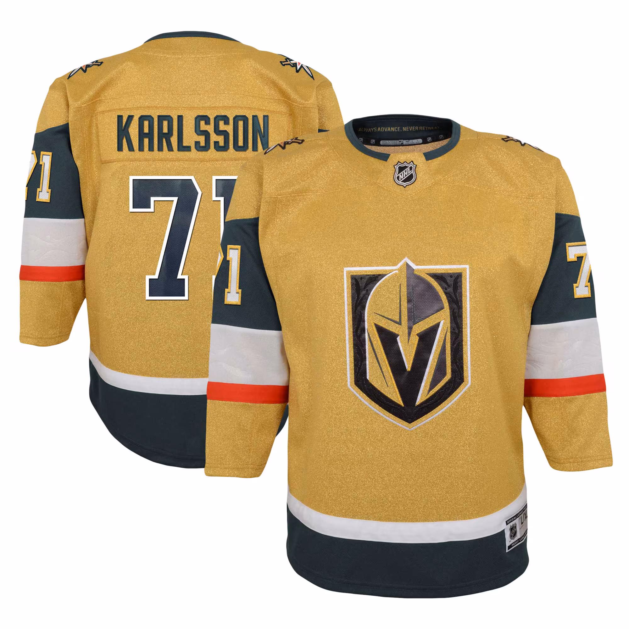 Youth Vegas Golden Knights William Karlsson #71 Gold Home Premier Player Jersey