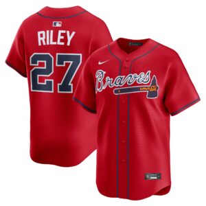 Atlanta Braves Austin Riley #27 Red Alternate Limited Player Jersey