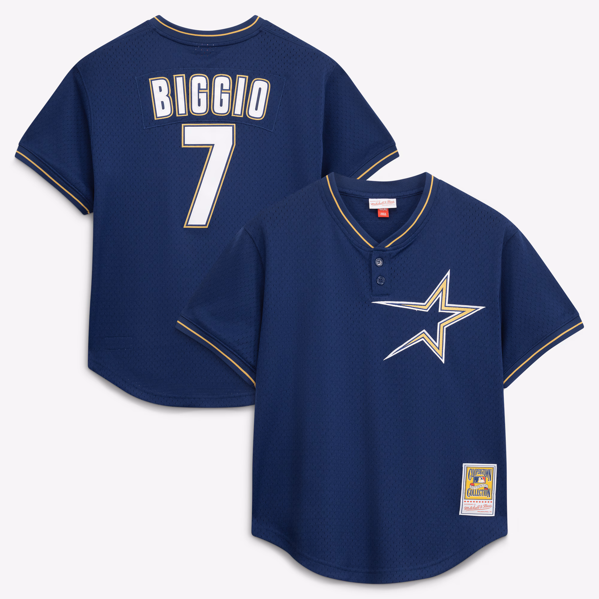 Houston Astros Craig Biggio #7 Mitchell & Ness Navy Authentic Batting Practice Jersey