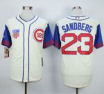 Chicago Cubs #23 Ryne Sandberg Cream/Blue 1942 Turn Back The Clock Stitched Jersey