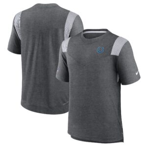 Men's Heather Charcoal Indianapolis Colts Sideline Tonal Logo Performance Player T-Shirt