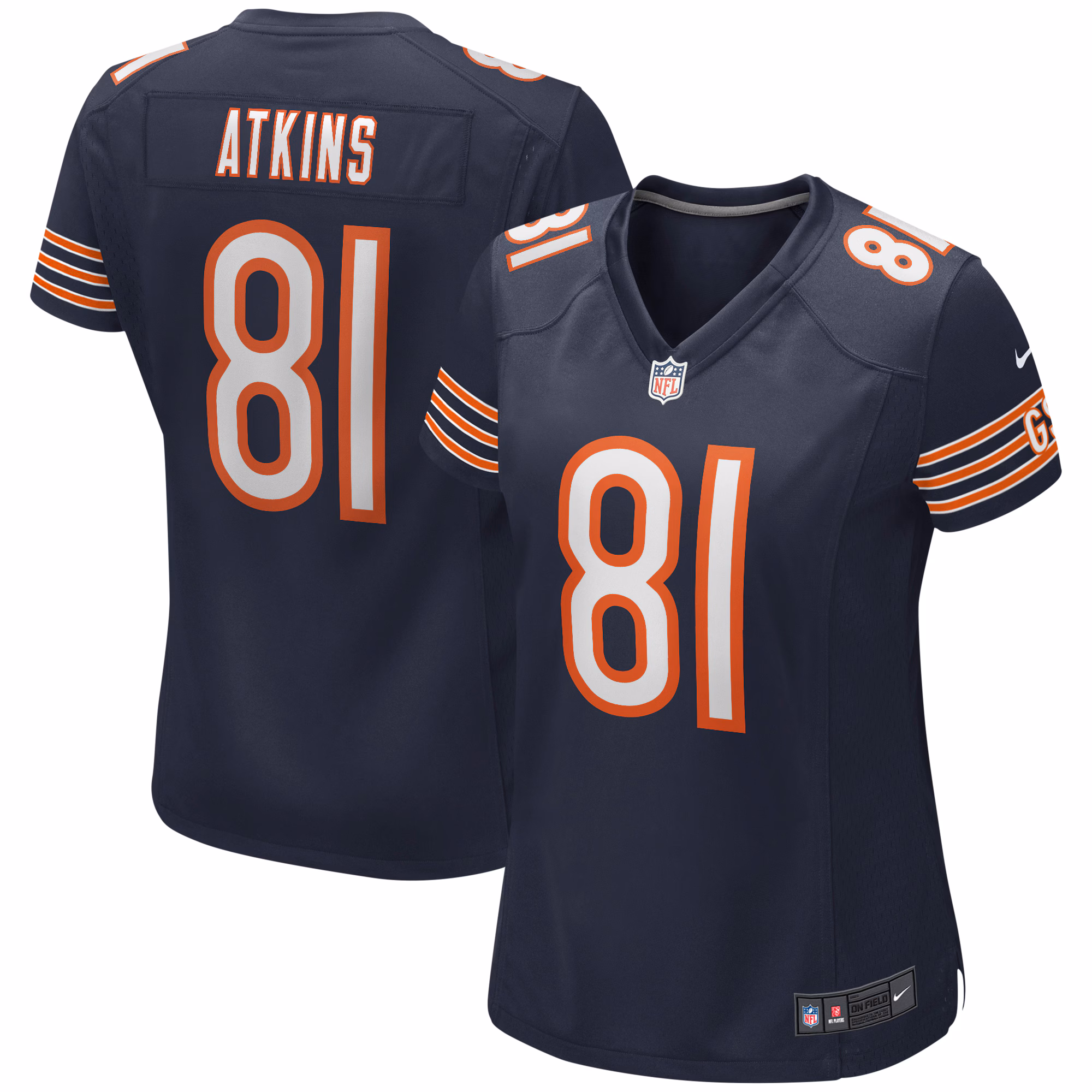 Doug Atkins Chicago Bears Women's Game Retired Player Jersey - Navy