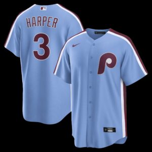 Philadelphia Phillies Bryce Harper #3 Light Blue Alternate Replica Jersey