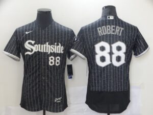 Men's  Chicago White Sox #88 Luis Robert Black 2021 City Connect Player Jersey