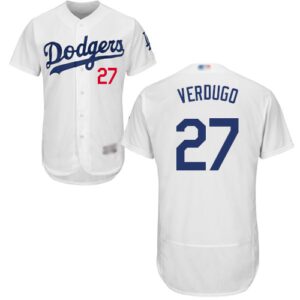 Los Angeles Dodgers #27 Alex Verdugo White Flexbase Collection Stitched Jersey