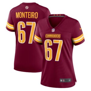 Aaron Monteiro Washington Commanders  Women's Game Player Jersey - Burgundy