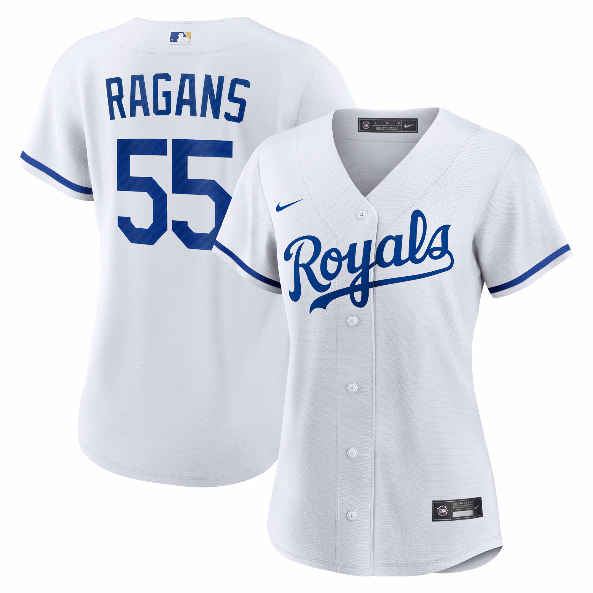 Women's Kansas City Royals Cole Ragans #55 White Home Replica Jersey