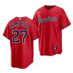 Men's Cleveland Guardians #27 Justin Campbell 2022 Draft Jersey Red Alternate