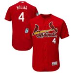 St. Louis Cardinals #4 Yadier Molina Red 2017 Spring Training Flex Base Stitched Jersey