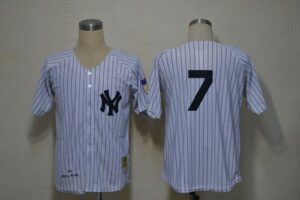Mitchell And Ness 1951 New York Yankees #7 Mickey Mantle White Throwback Stitched Jersey