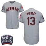 Cleveland Indians #13 Omar Vizquel Grey Flexbase Collection 2016 World Series Bound Stitched Jersey