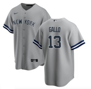 Men's New York Yankees #13 Joey Gallo  Gray Road Cool Base Jersey