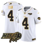 James Cook #4 Buffalo Bills BUF 2024 Bills Mafia Patch Gold Vapor Limited Jersey - All Stitched