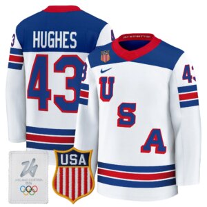 Quinn Hughes #43 2026 USA Olympic Premium Hockey Jersey -White