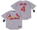Men's St. Louis Cardinals #4 Yadier Molina Gray Stitched Cool Base  Jersey