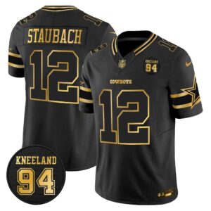 Dallas Cowboys 94 Marshawn Kneeland Memorial Patch Gold Vapor Limited Jersey - All Stitched