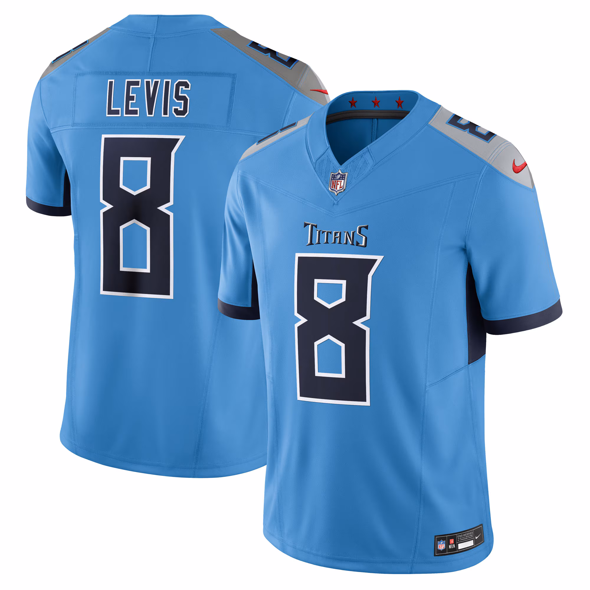 Will Levis #8 Tennessee TitansLight Blue Alternate  Vapor F.U.S.E. Limited Jersey