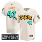 Wilmer Flores #47 San Francisco Giants Graffiti Fog City Drop Vapor Premier Limited Jersey - All Cream