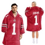 Adult 1 Ohio State Football Unisex Blanket Hoodie