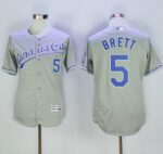 Kansas City Royals #5 George Brett Grey Flexbase Collection Stitched Jersey