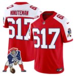 Minuteman #617 New England Patriots Throwback Vapor Limited Jersey - All Stitched