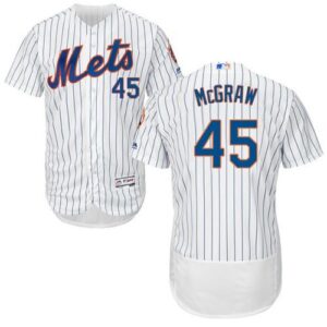 New York Mets #45 Tug McGraw White(Blue Strip) Flexbase Collection Stitched Jersey