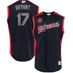 Men's National League Majestic #17 Kris Bryant Navy 2019 All-Star Game Workout Player Jersey