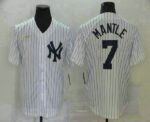 Men's New York Yankees #7 Mickey Mantle White Throwback Stitched Cool Base  Jersey
