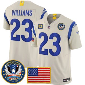 Kyren Williams #23 Los Angeles Rams 2025 United States 250th Anniversary Patch Vapor Limited Jersey - All Stitched