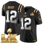 Tom Brady #12 New England Patriots Super Bowl LX Patch Vapor Limited Game Jersey - All Stitched