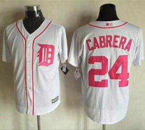 Detroit Tigers #24 Miguel Cabrera White New Cool Base 2016 Mother's Day Stitched Jersey