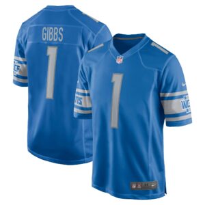 Jahmyr Gibbs Detroit Lions  2023 Draft First Round Pick Game Jersey - Blue