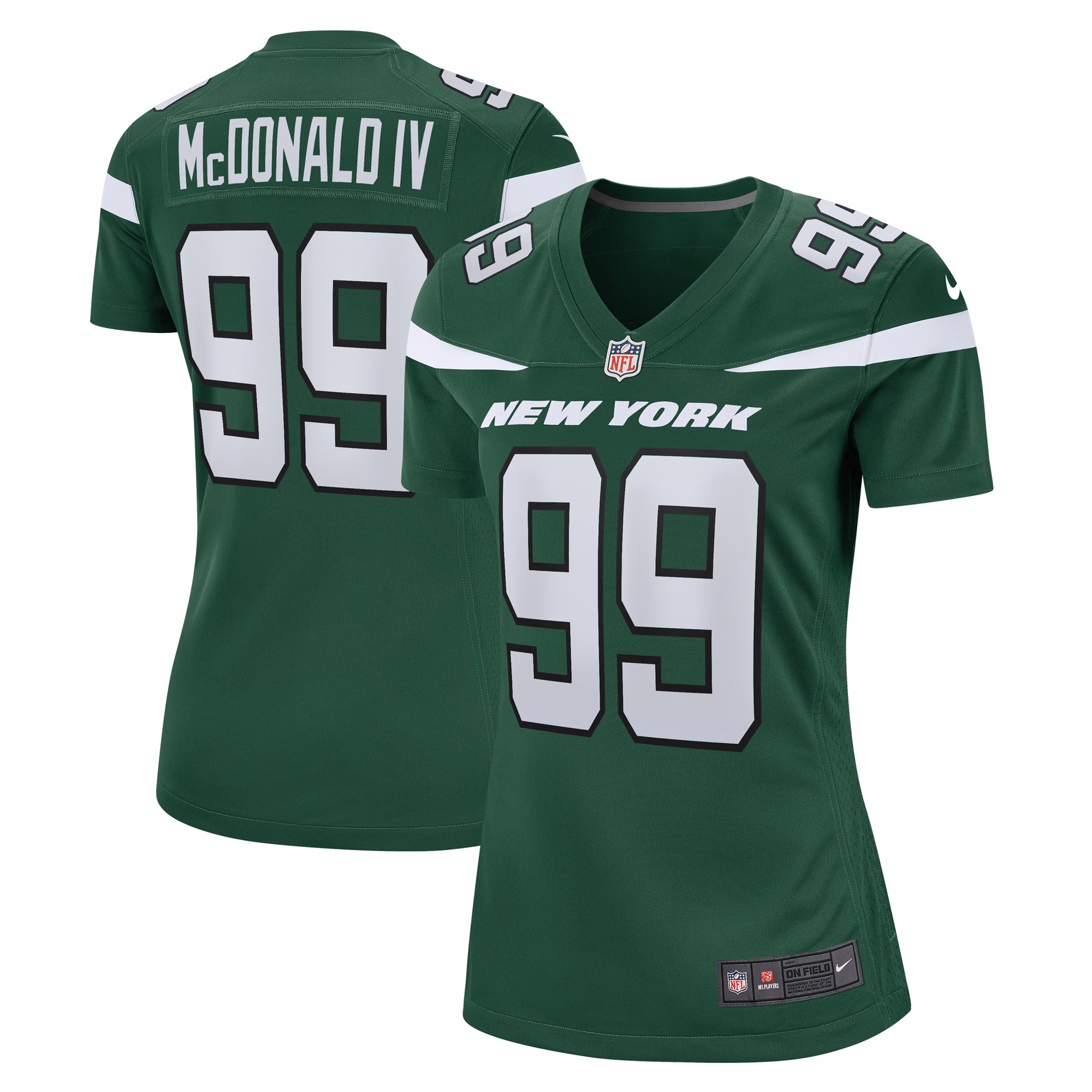 Will McDonald IV New York Jets Women's  Game Jersey - Gotham Green