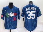 Men's  Los Angeles Dodgers #35 Cody Bellinger Blue Mexico World Series Throwback Stitched Cool Base Jersey