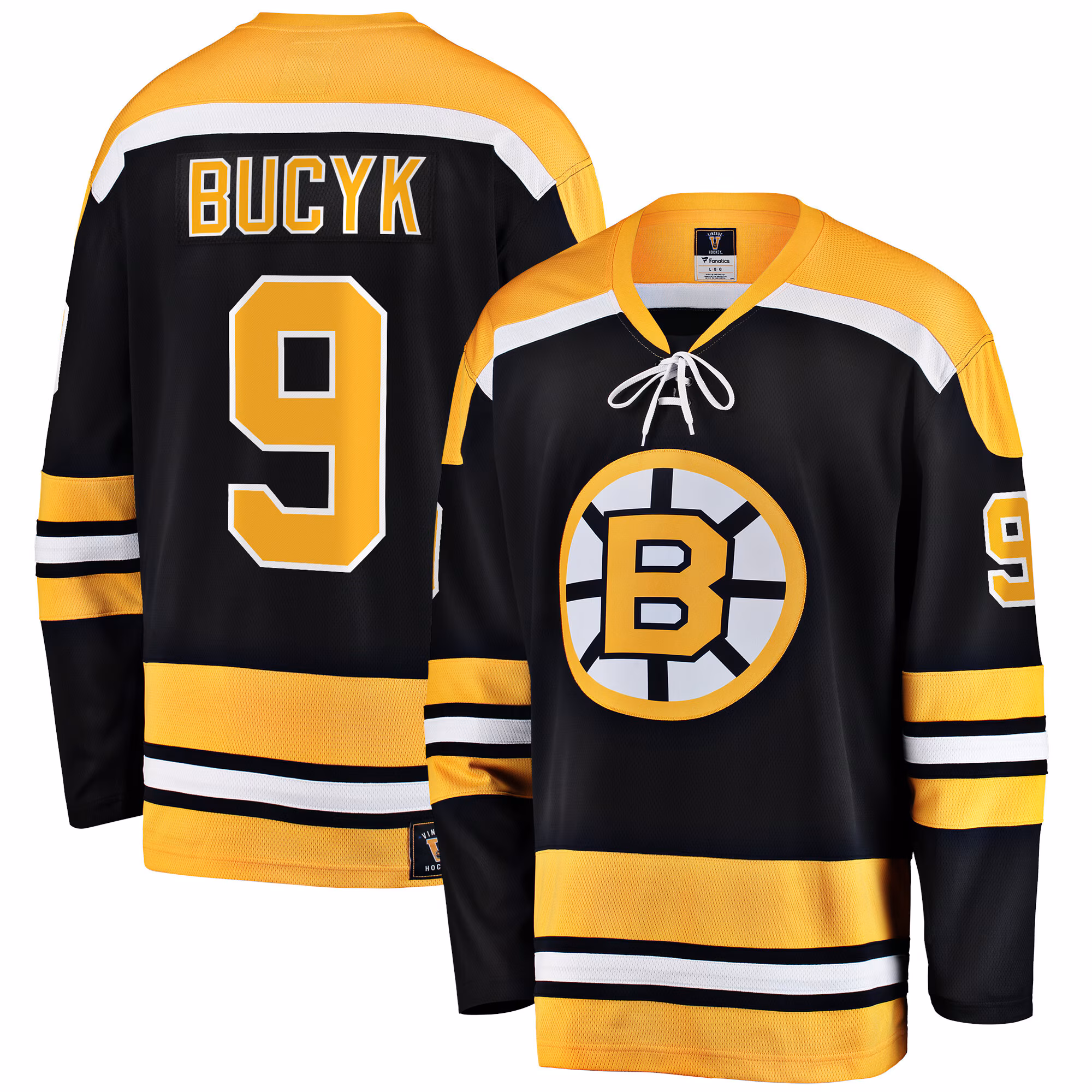 Boston Bruins John Bucyk #9 Fanatics Black Premier Breakaway Retired Player Jersey