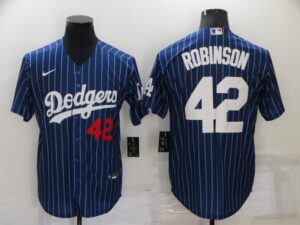 Men's  Los Angeles Dodgers #42 Jackie Robinson Blue Stitched Cool Base Jersey