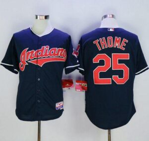 Cleveland Indians #25 Jim Thome Navy Blue Cool Base Stitched Jersey