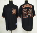 Detroit Tigers #24 Miguel Cabrera Black Fashion Stitched Jersey