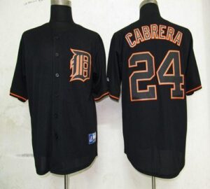 Detroit Tigers #24 Miguel Cabrera Black Fashion Stitched Jersey