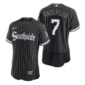 Men's  Chicago White Sox #7 Tim Anderson Black 2021 City Connect Player Jersey
