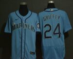 Men's Seattle Mariners #24 Ken Griffey Jr. Blue Stitched Flex Base  Jersey