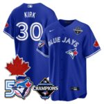 Alejandro Kirk #30 Toronto Blue Jays 50th Red Maple Leaf Patch World Series Limited Jersey Stitched - Royal