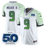 Walker III #9 Seattle Seahawks 2025 Rivalries 50th Season Patch Vapor Limited Jersey - All Stitched