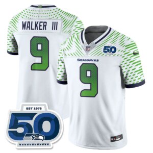 Walker III #9 Seattle Seahawks 2025 Rivalries 50th Season Patch Vapor Limited Jersey - All Stitched