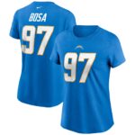 Women's Joey Bosa Powder Blue Los Angeles Chargers Name & Number T-Shirt