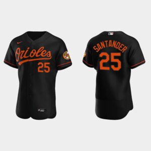 Men's Baltimore Orioles #25 Anthony Santander Black Alternate Flex Base Jersey